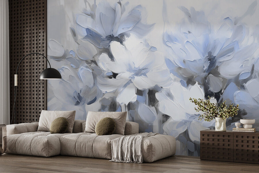 Pintura de flores sobre fondo blanco