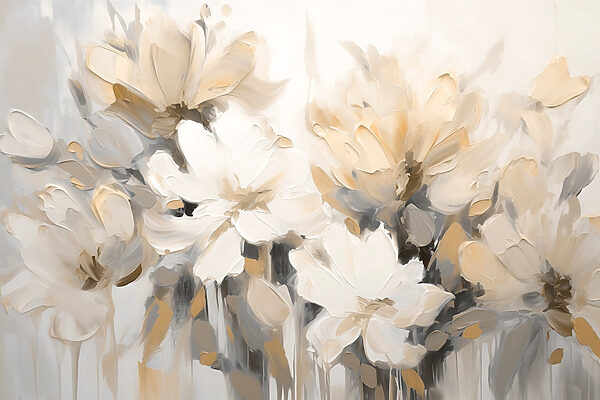 Painting of flowers on a white background
