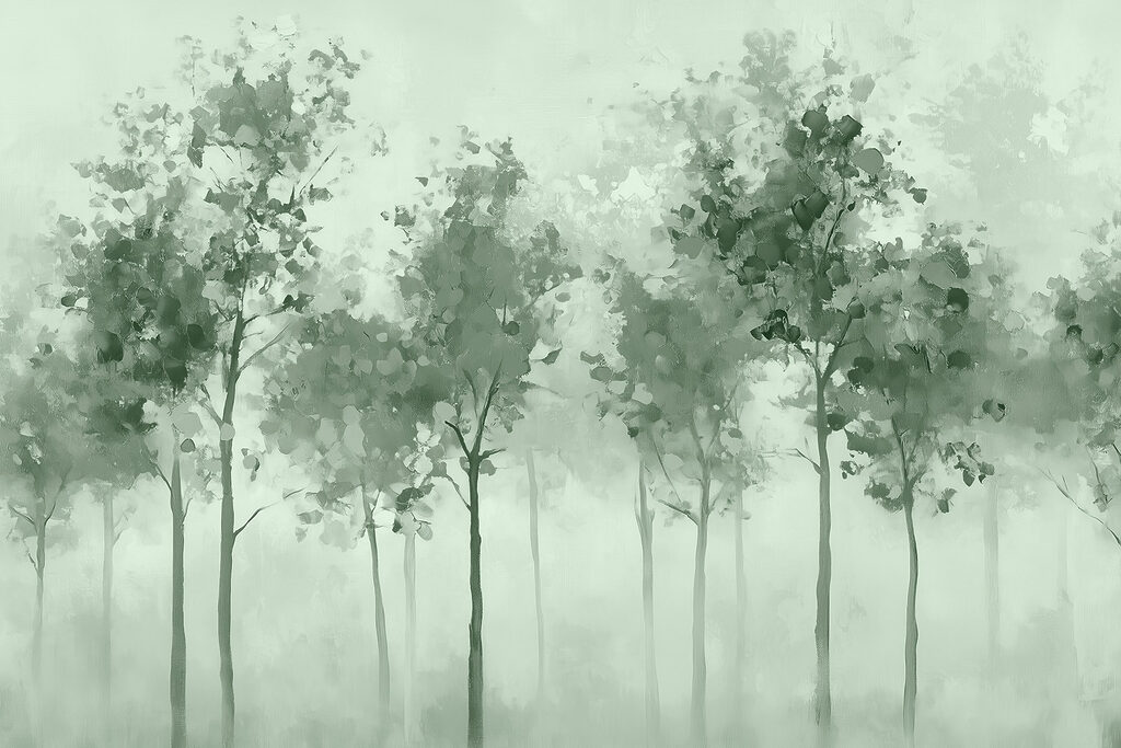 Grupo de árboles en la niebla Grupo de árboles en la niebla