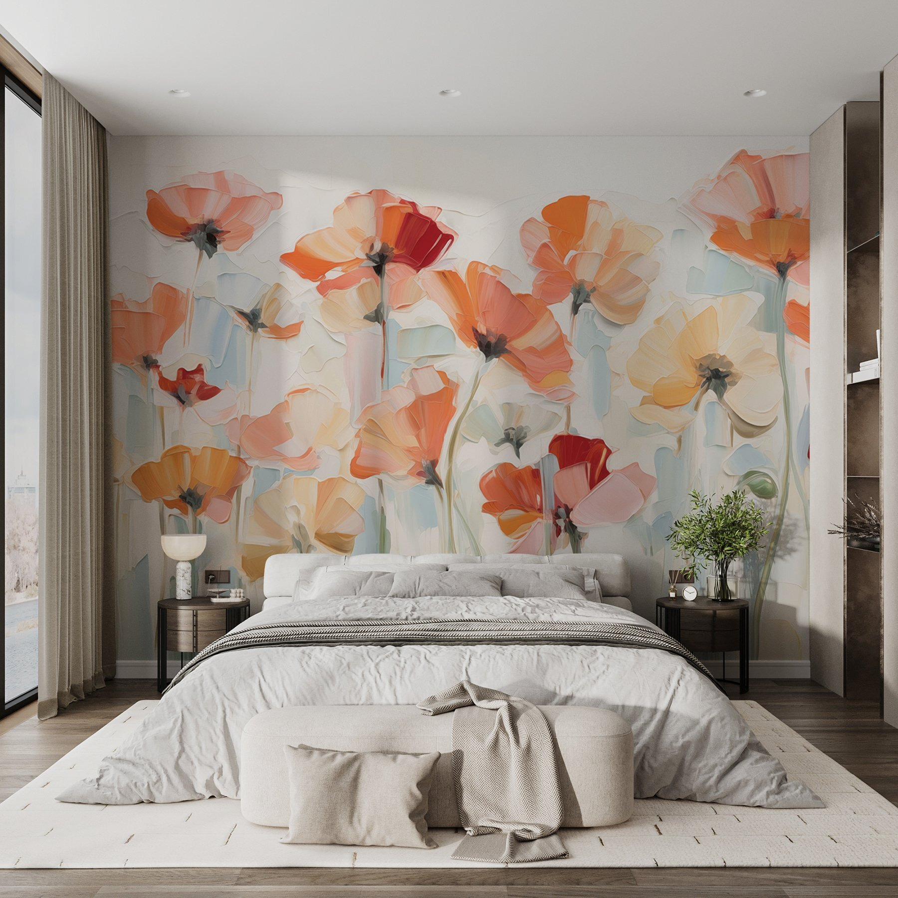 Painting of flowers on a white background