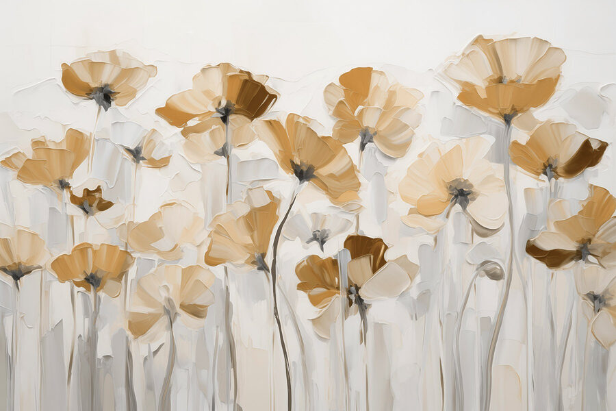 Pintura de flores sobre fondo blanco