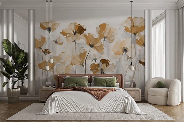 Pintura de flores sobre fondo blanco Pintura de flores sobre fondo blanco
