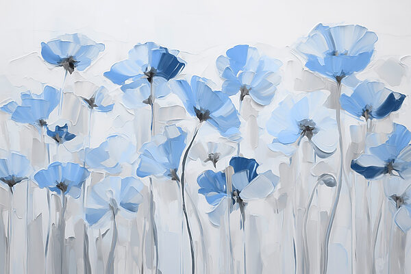 Painting of blue flowers
