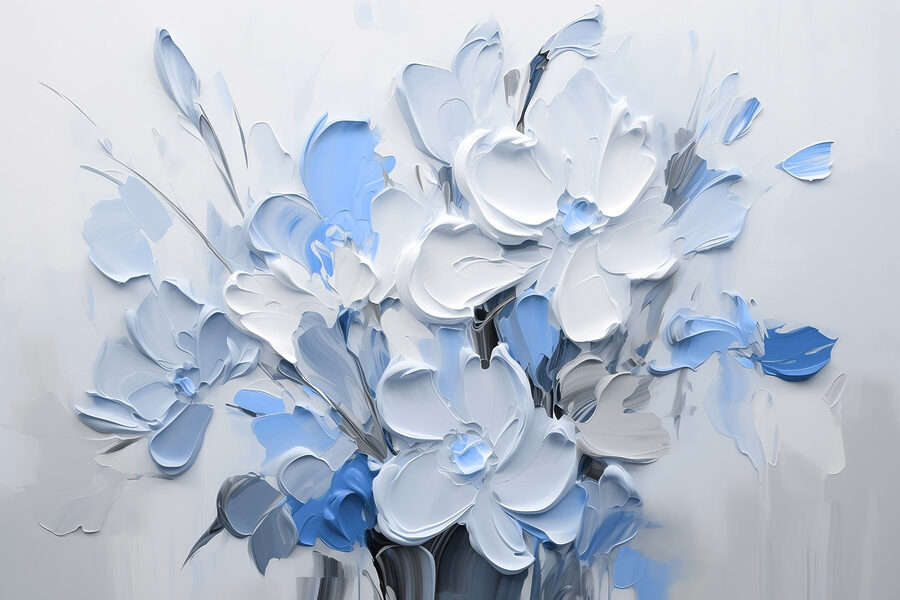 Pintura de flores en un jarrón