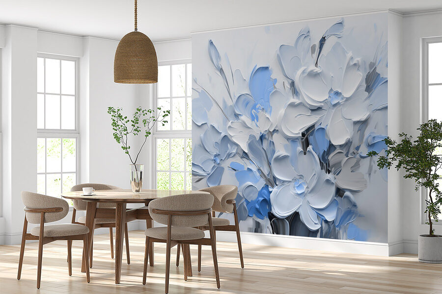 Pintura de flores en un jarrón
