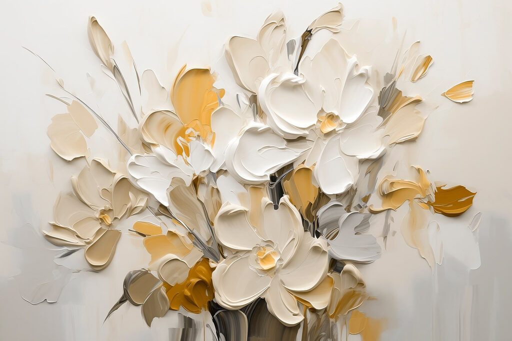 Painting of flowers in a vase