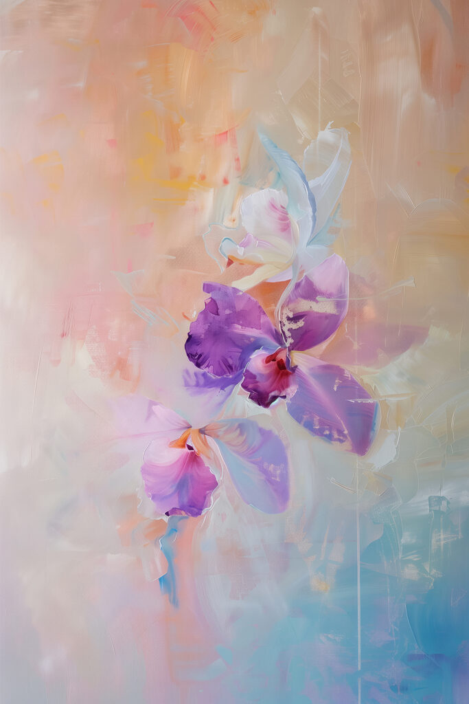 Painting of purple flowers Painting of purple flowers