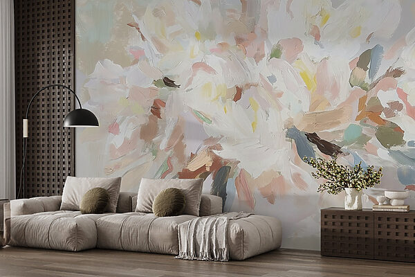 Painting of flowers on a white surface