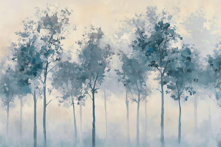 Grupo de árboles en la niebla