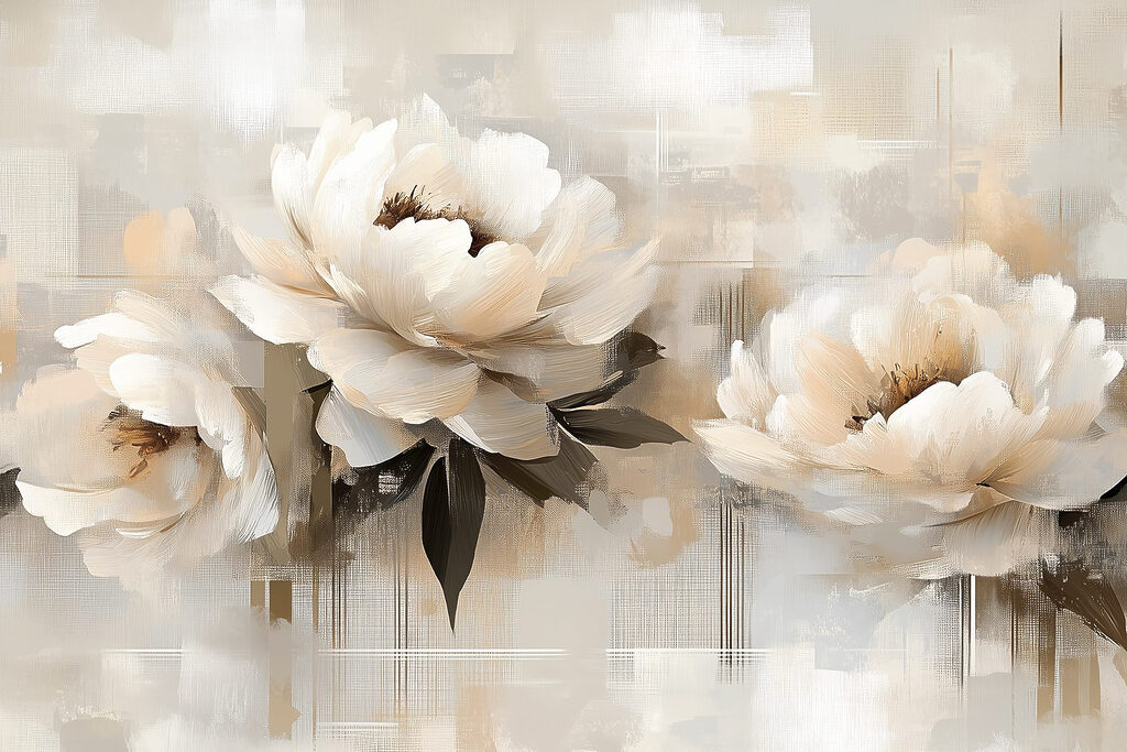 Pintura de flores sobre fondo blanco Pintura de flores sobre fondo blanco