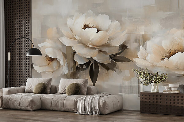 Pintura de flores sobre fondo blanco Pintura de flores sobre fondo blanco