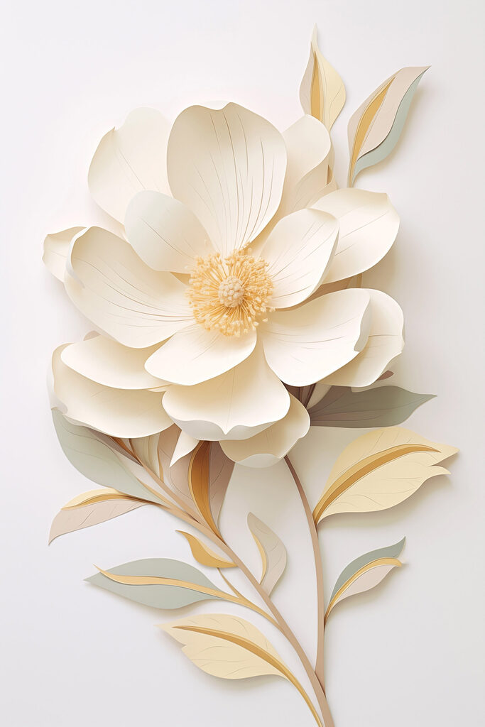 Paper flower with leaves Paper flower with leaves