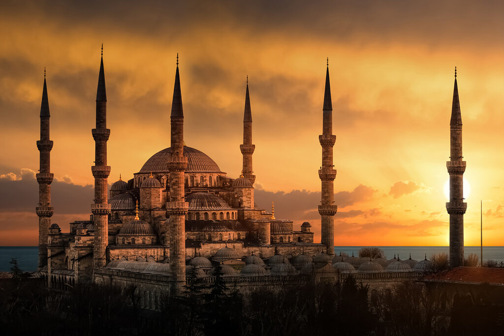 Large building with towers and towers