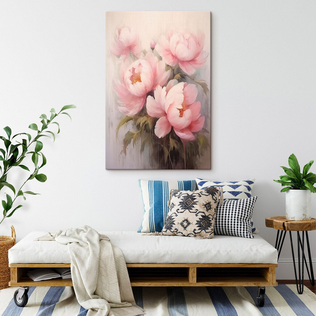 Painting of pink flowers Painting of pink flowers