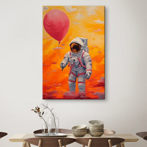 Un astronauta con un globo en la mano Cuadros Un astronauta con un globo en la mano