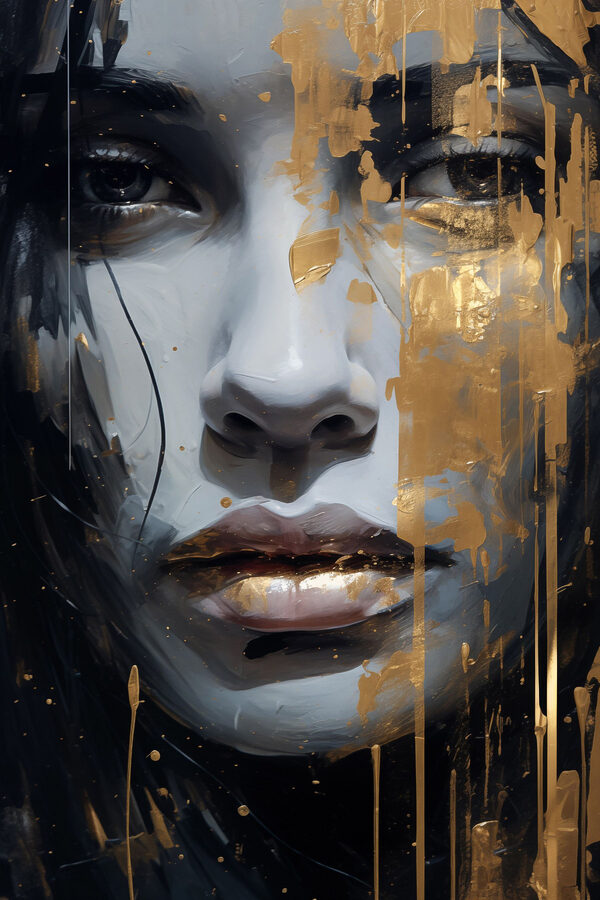 Striking portrait with bold accents Striking portrait with bold accents
