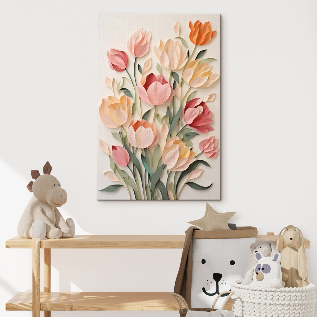 Paper cut out of flowers