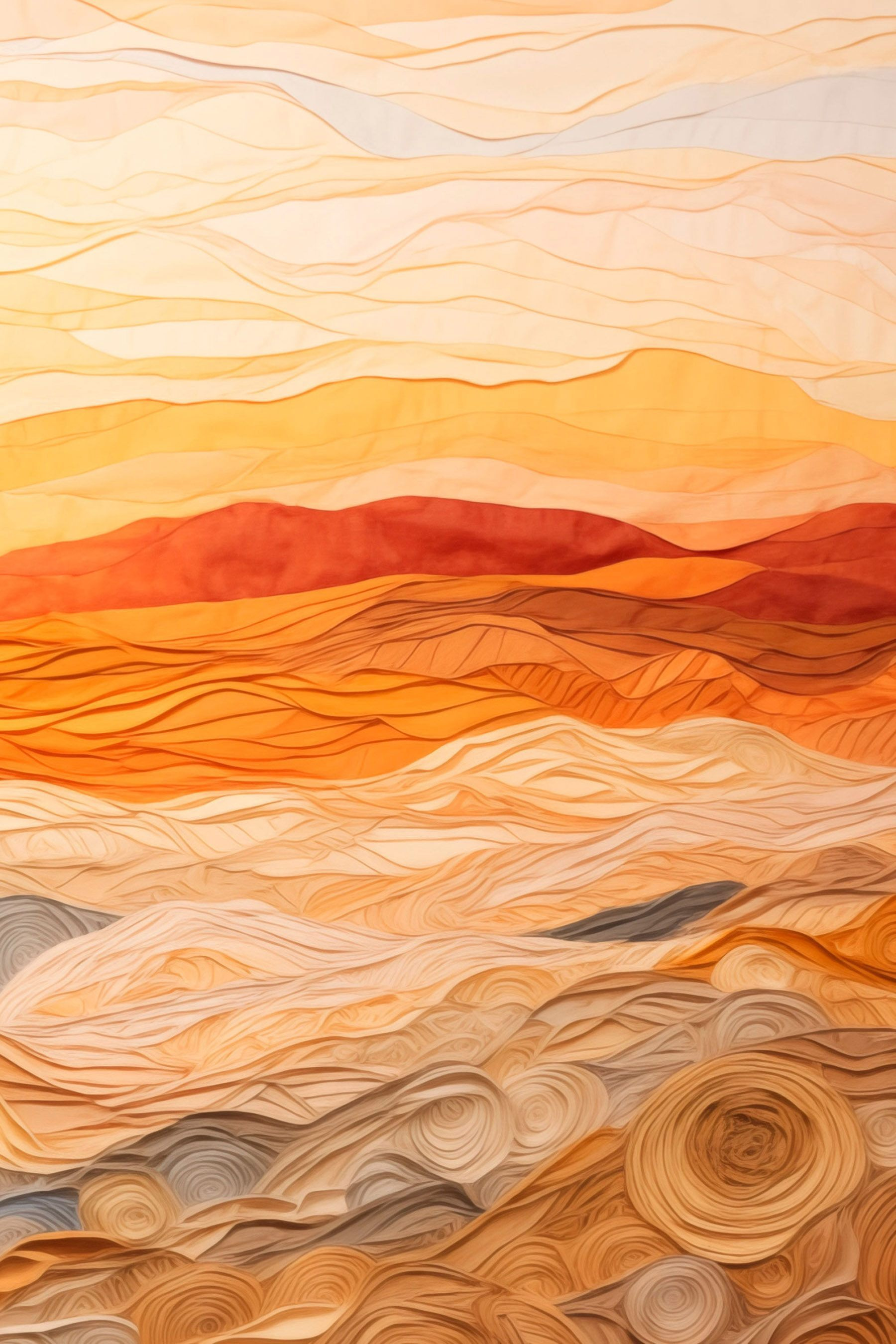 Art piece of fabric with wavy lines Art piece of fabric with wavy lines