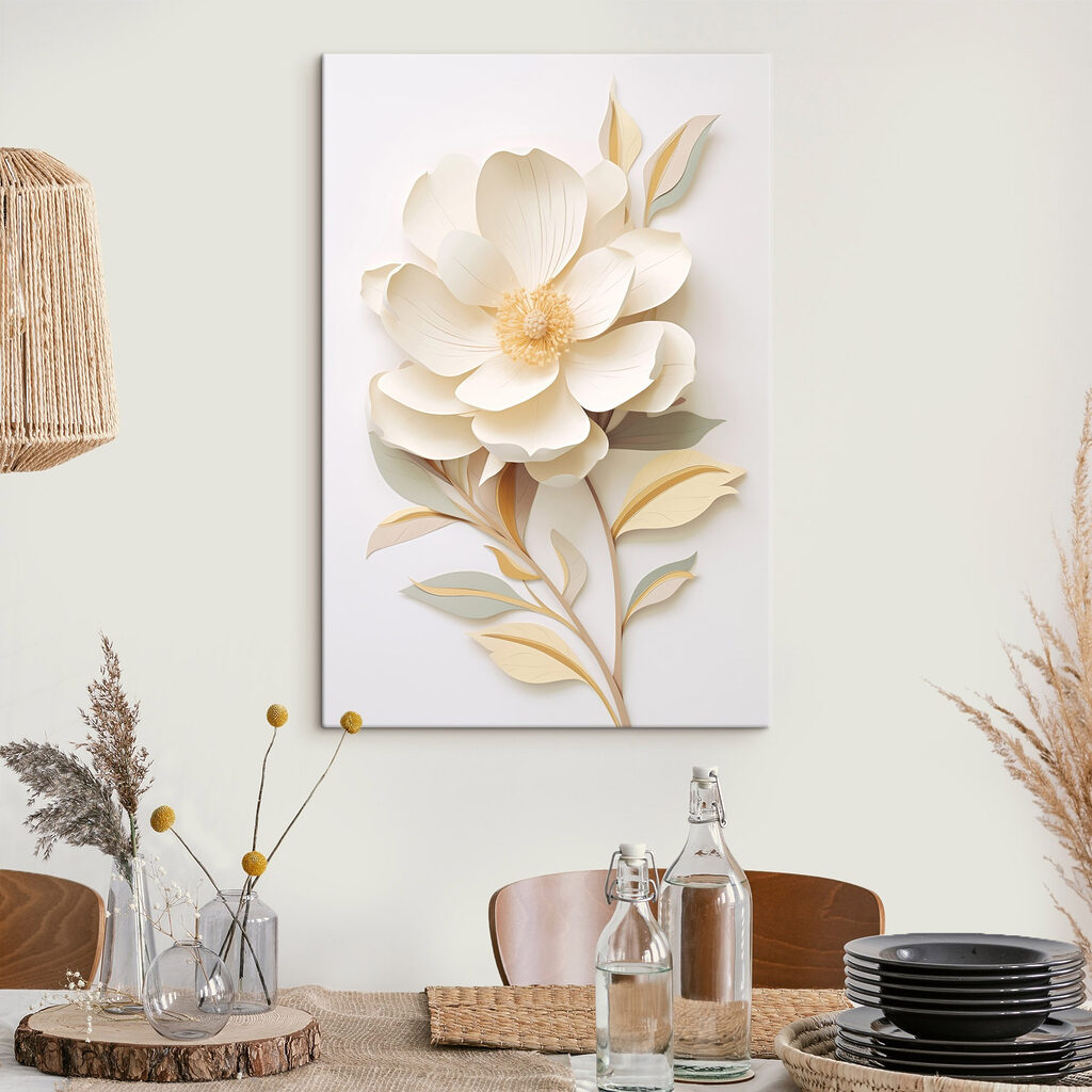 Paper flower with leaves Paper flower with leaves