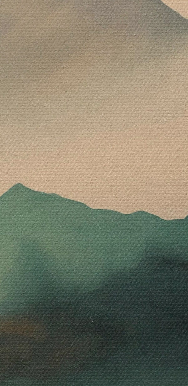 Foggy mountain range with trees
