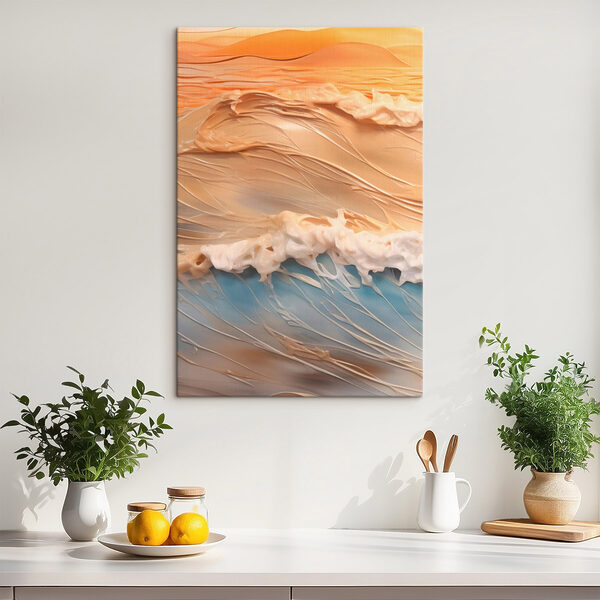 Sunset over a tranquil ocean wave Sunset over a tranquil ocean wave