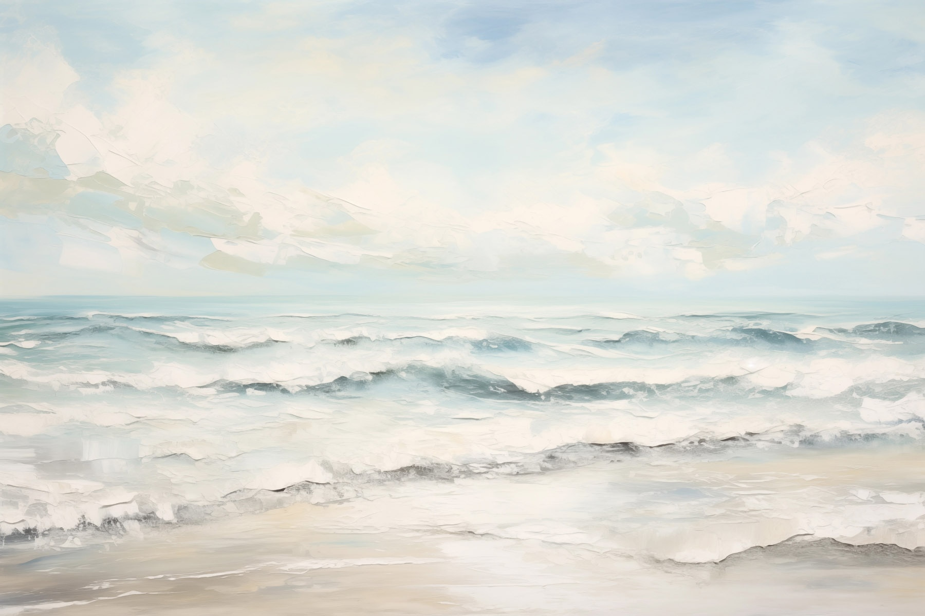 Painting of waves on a beach Painting of waves on a beach