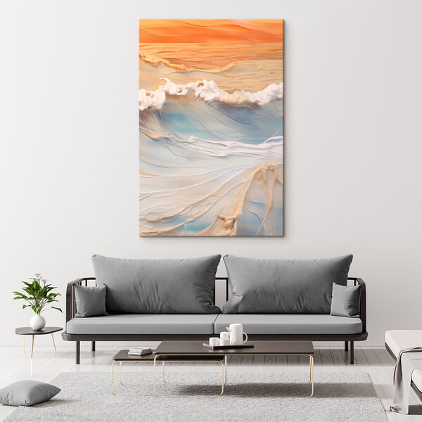 Serene ocean waves at sunset
