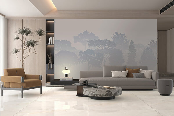 Group of trees in fog Group of trees in fog