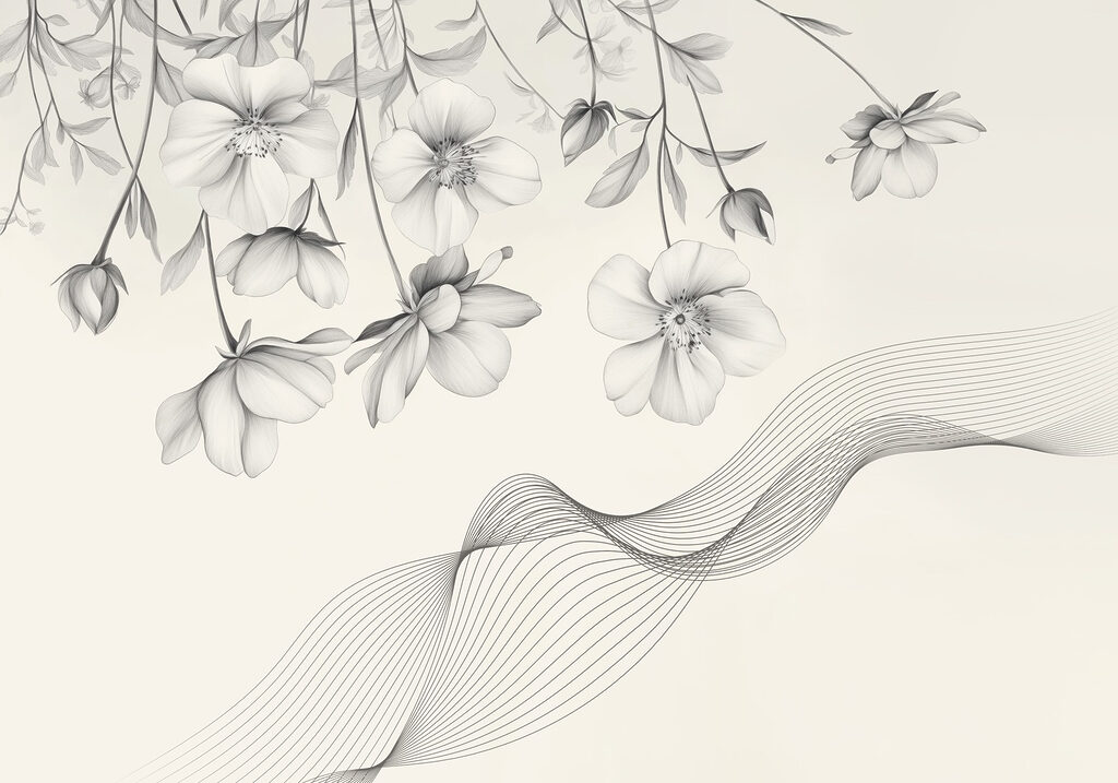 Delicate blooms with flowing lines