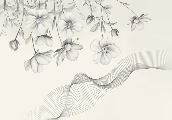 Delicate blooms with flowing lines