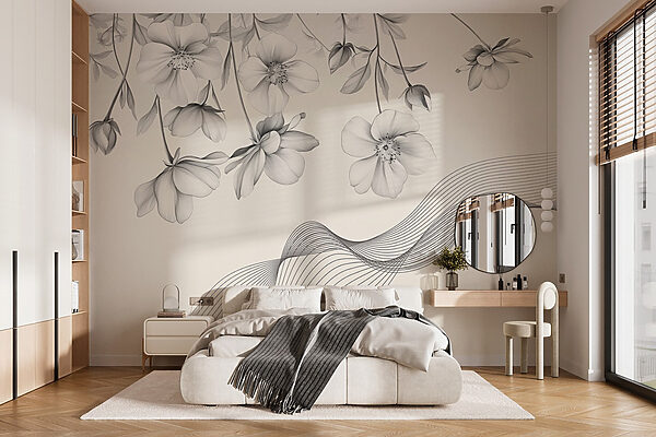 Delicate blooms with flowing lines