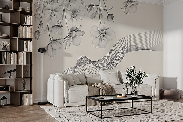 Delicate blooms with flowing lines