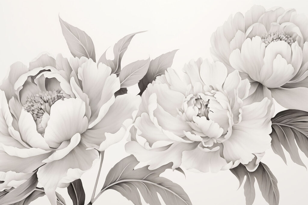 Belleza floral en elegancia monocroma Belleza floral en elegancia monocroma