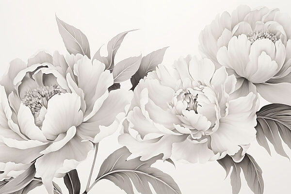Belleza floral en elegancia monocroma Belleza floral en elegancia monocroma