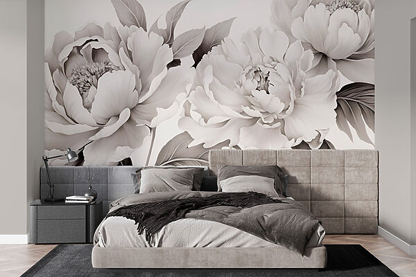 Belleza floral en elegancia monocroma Belleza floral en elegancia monocroma