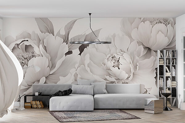 Belleza floral en elegancia monocroma Belleza floral en elegancia monocroma