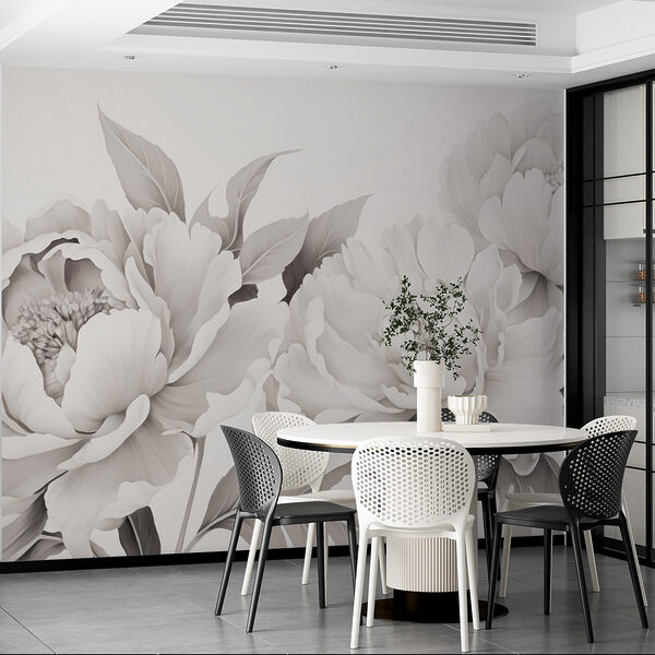 Belleza floral en elegancia monocroma Belleza floral en elegancia monocroma