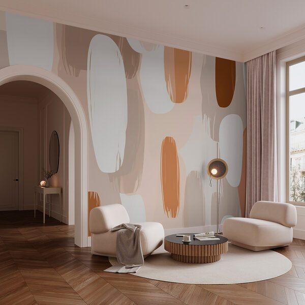 Patrón de pintura marrón y blanca Fotomurales Patrón de pintura marrón y blanca