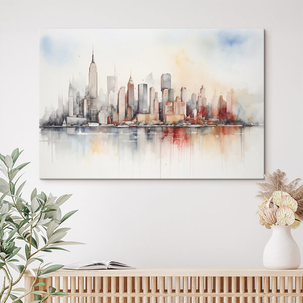 Watercolor of a city Watercolor of a city