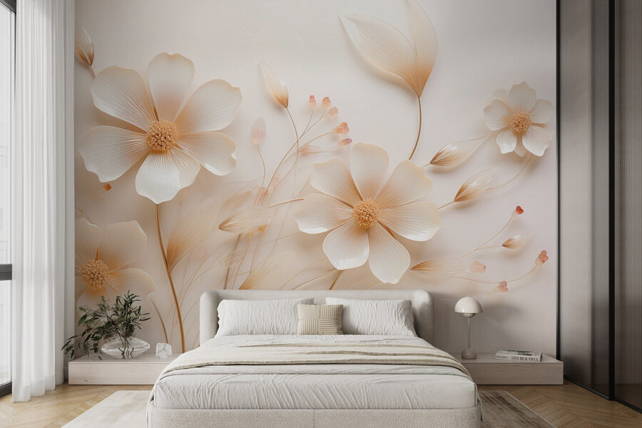Delicadas flores sobre un fondo suave
