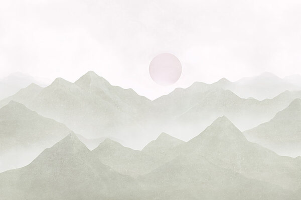 Cordillera con un sol a lo lejos Cordillera con un sol a lo lejos