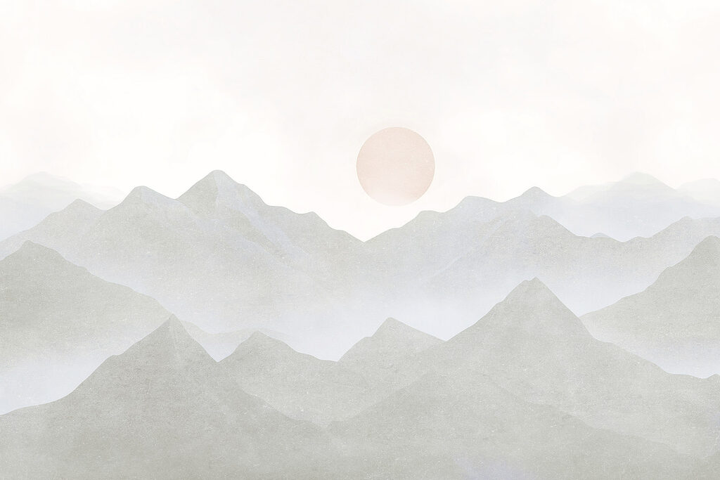 Cordillera con el sol a lo lejos Cordillera con el sol a lo lejos