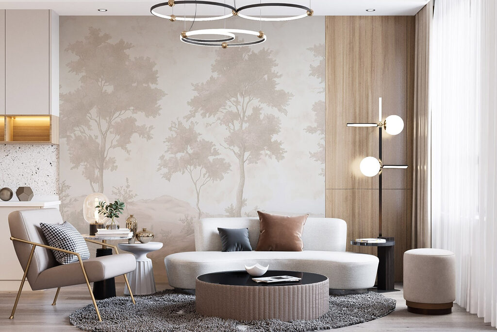 Group of trees in a snowy landscape Group of trees in a snowy landscape