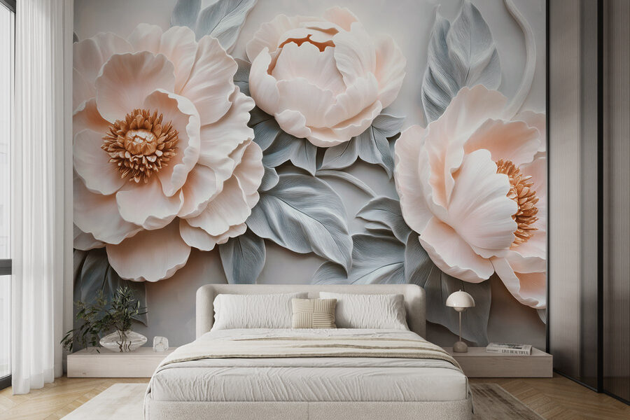 Grupo de flores blancas con hojas