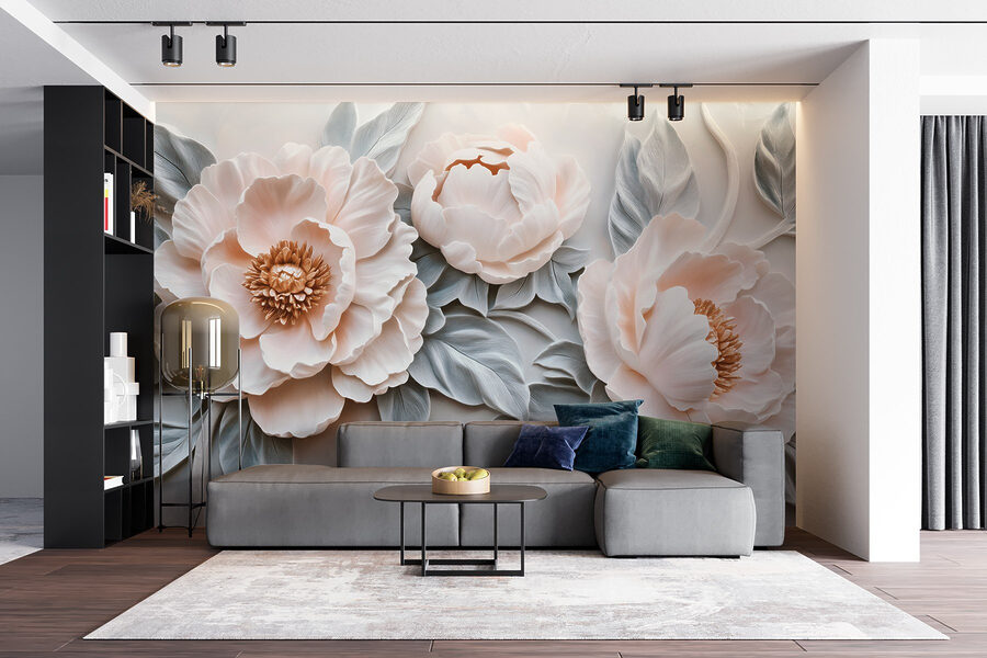 Grupo de flores blancas con hojas