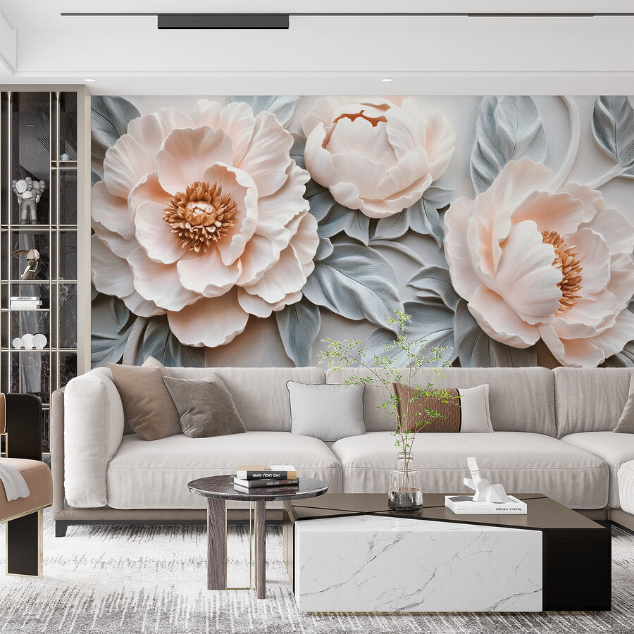 Grupo de flores blancas con hojas