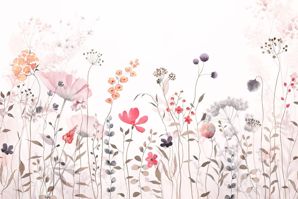 Painting of flowers and plants