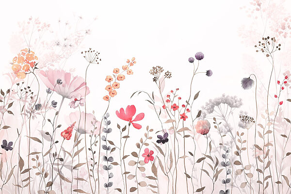 Painting of flowers and plants