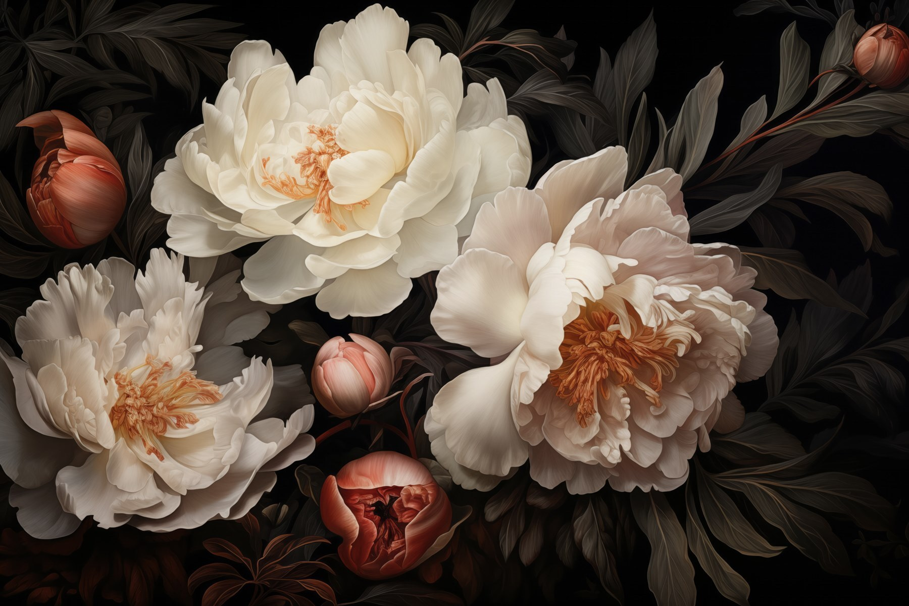 Group of white flowers Group of white flowers