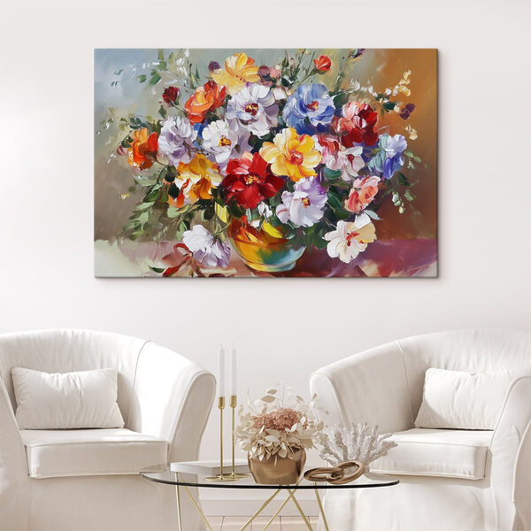 Painting of flowers in a vase Painting of flowers in a vase